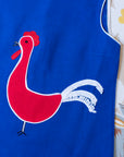 Blue dress with rooster | Deadstock from the Sixties | 9-12 months