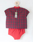 Red Plaid Set | Dead Stock from the Sixties | 18-24 Months