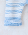 Knitted overalls in light blue and white | 6-9 months