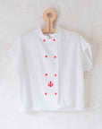 White shirt with embroidered anchors | 10-11 years