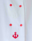 White shirt with embroidered anchors | 10-11 years