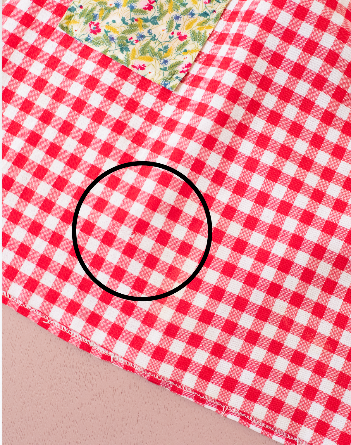 Red and white checkered dress with flowers | 2-3 years