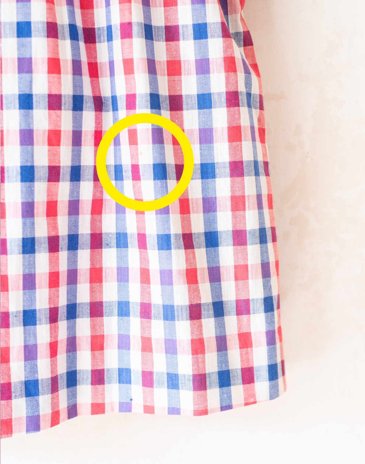 Wide, checkered short shirt | French deadstock from the 70s | 11-13 years