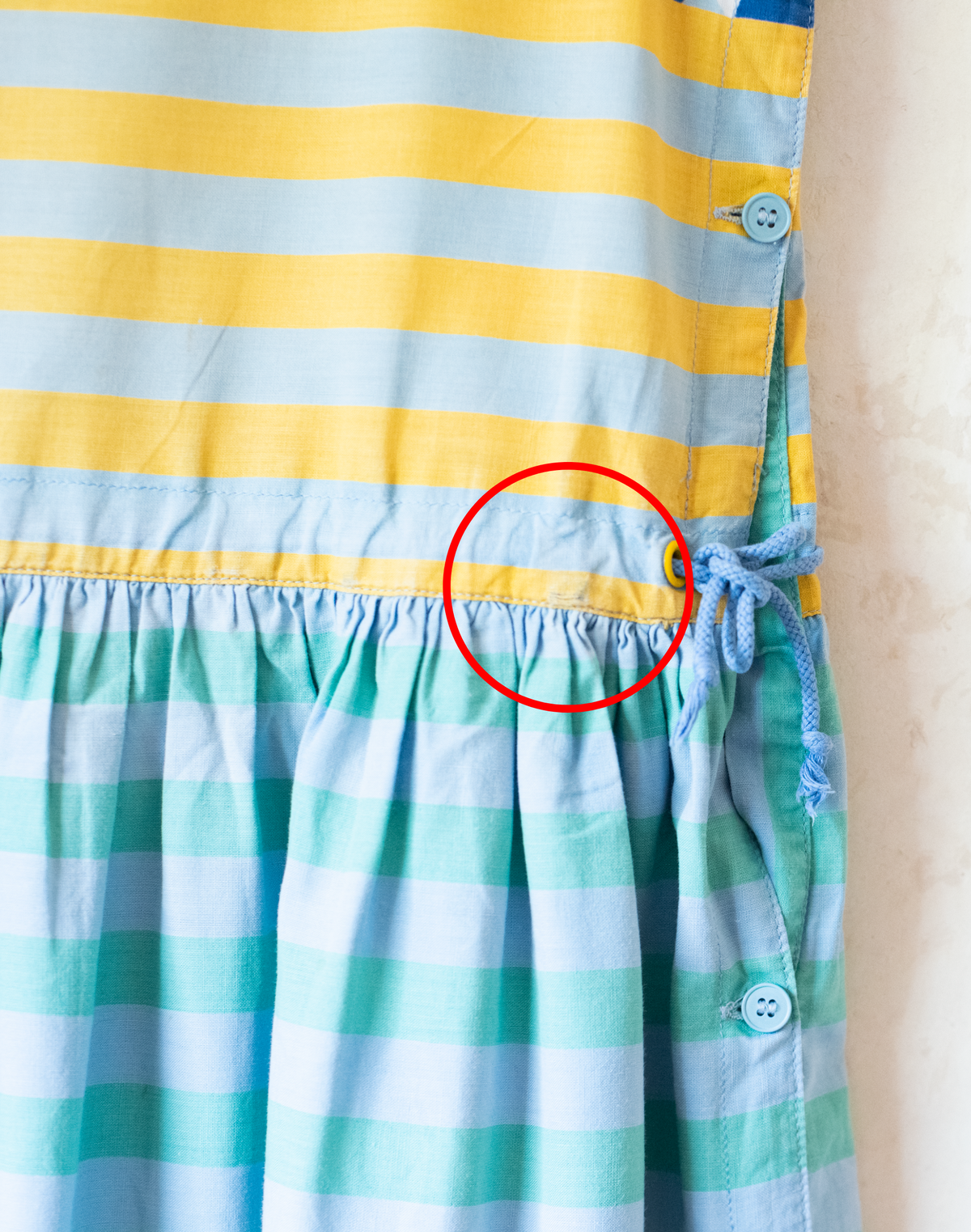 Striped dress with colorful boats | 13-14 years