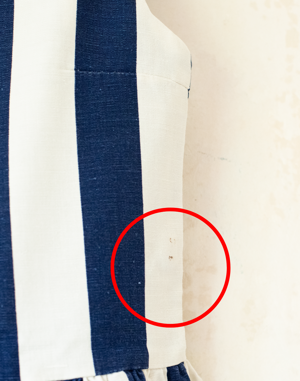 Striped dress with embroidered fish | From the 60s in France | 4-5 years