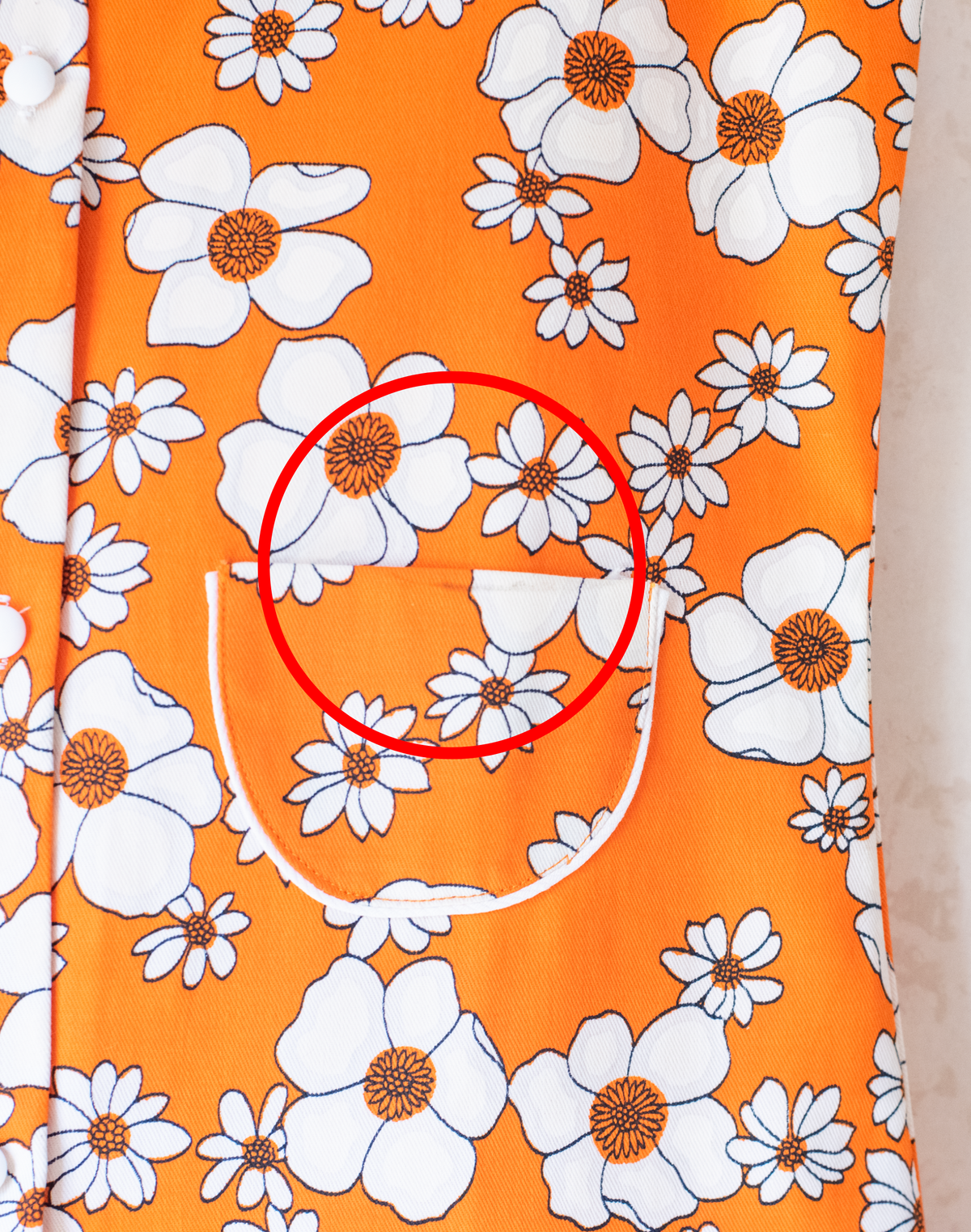 Orange floral set from the seventies | 8-9 years