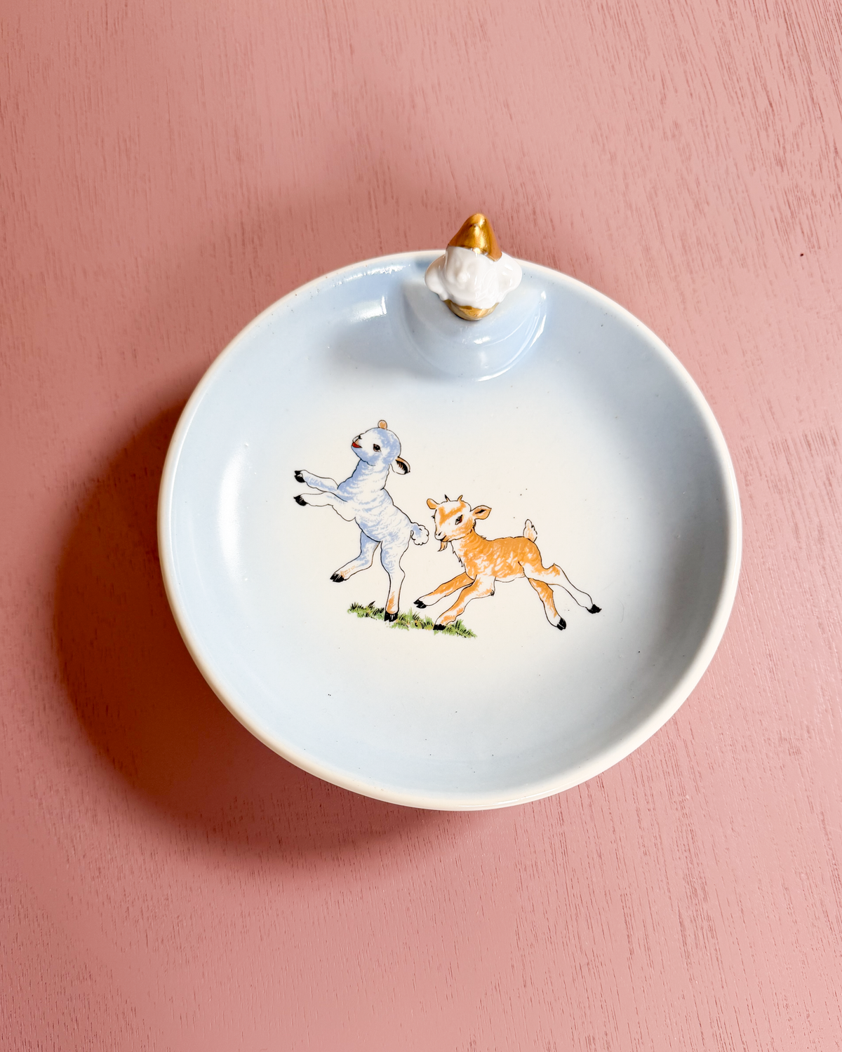 Porcelain porridge bowl | Girl and goat