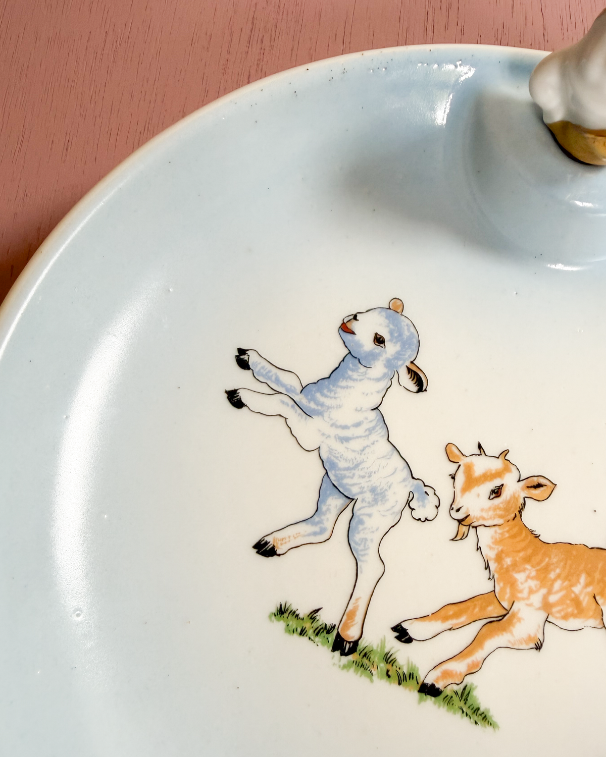 Porcelain porridge bowl | Girl and goat