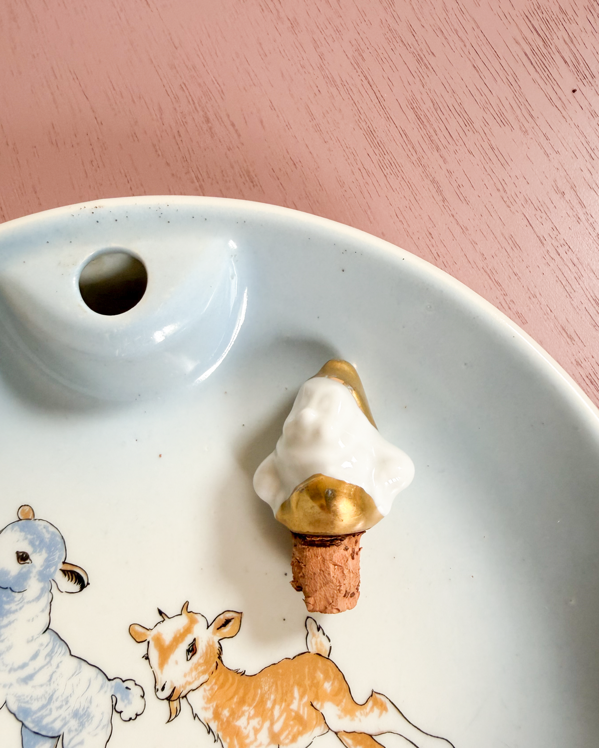 Porcelain porridge bowl | Girl and goat