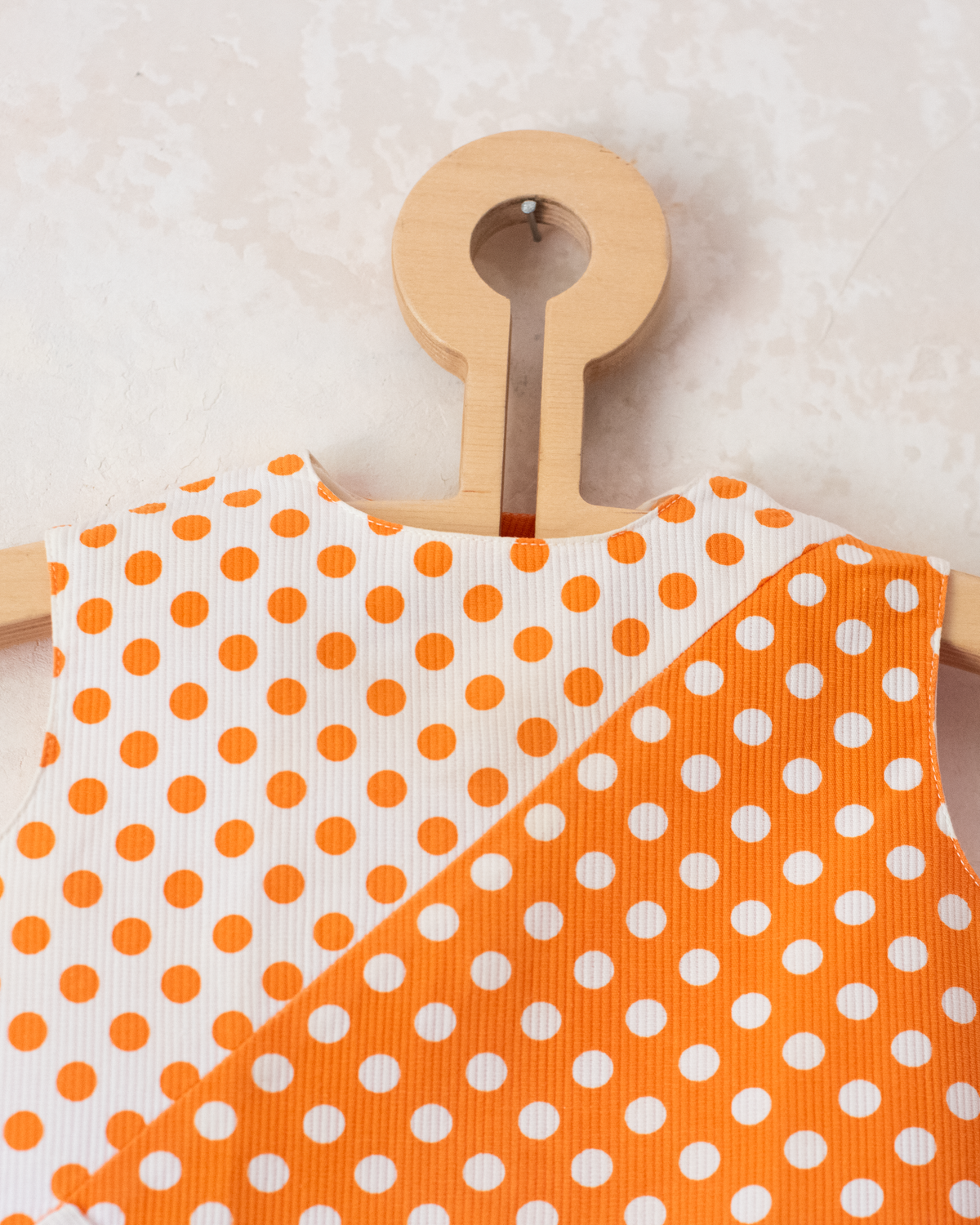 Polka-dot orange tunic from the seventies | 9-12 months
