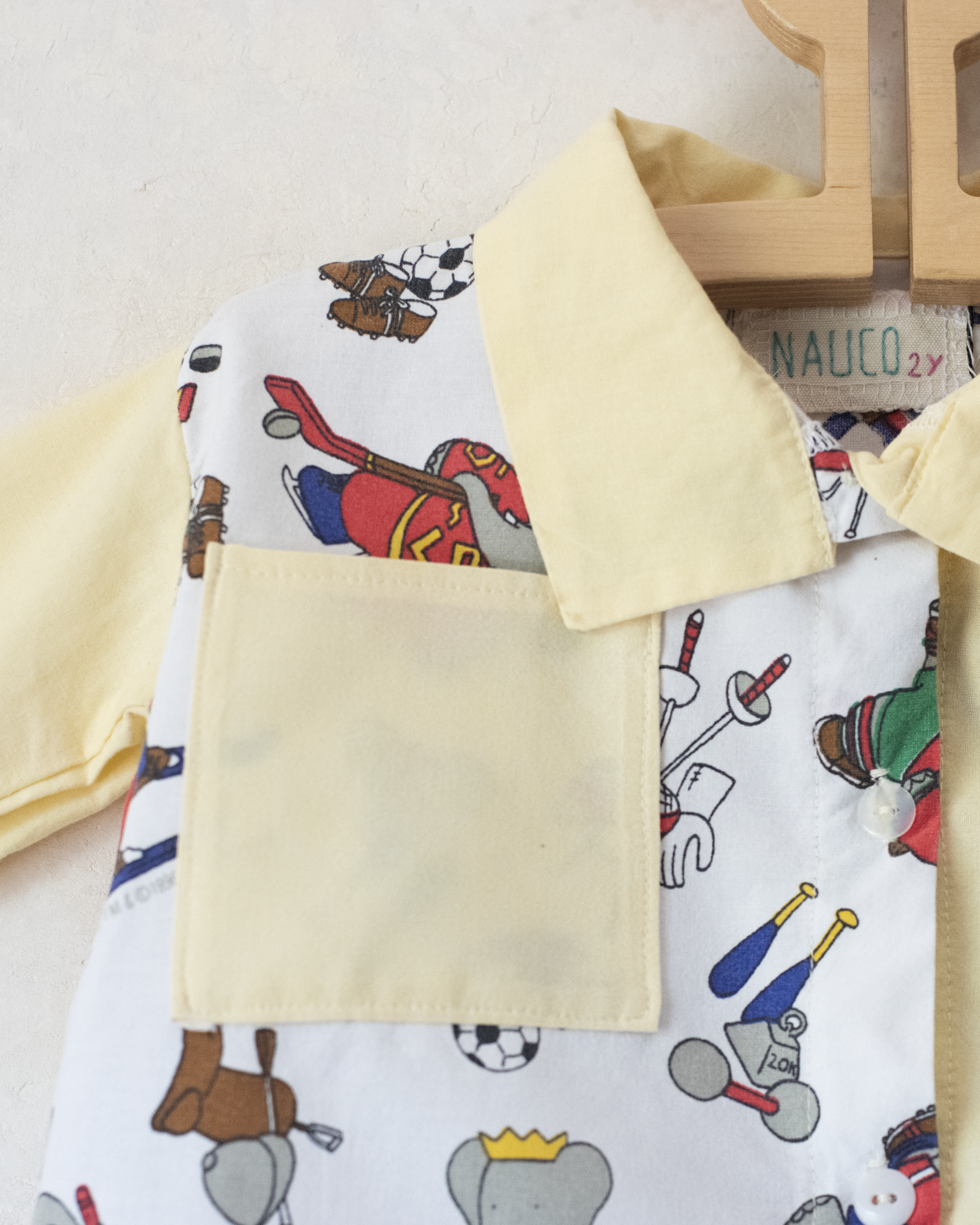 Upcycled shirt with Babar the King | 2-3 years