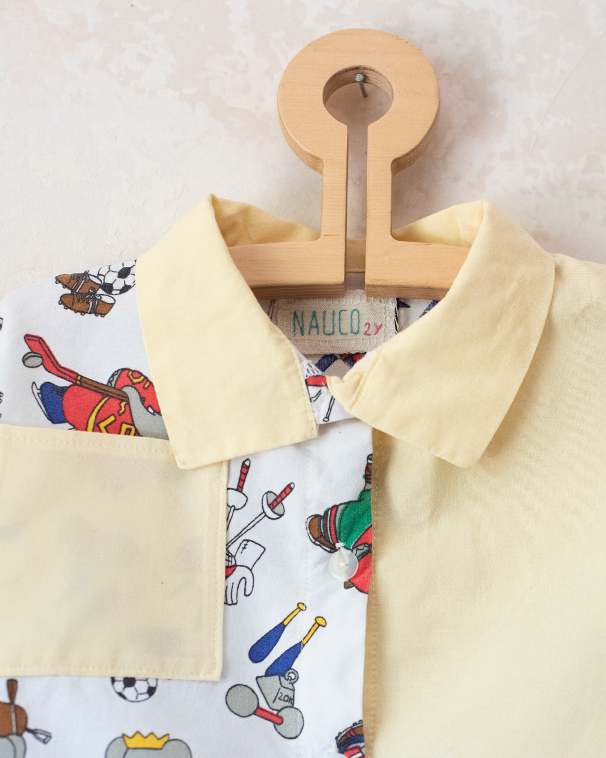 Upcycled shirt with Babar the King | 2-3 years