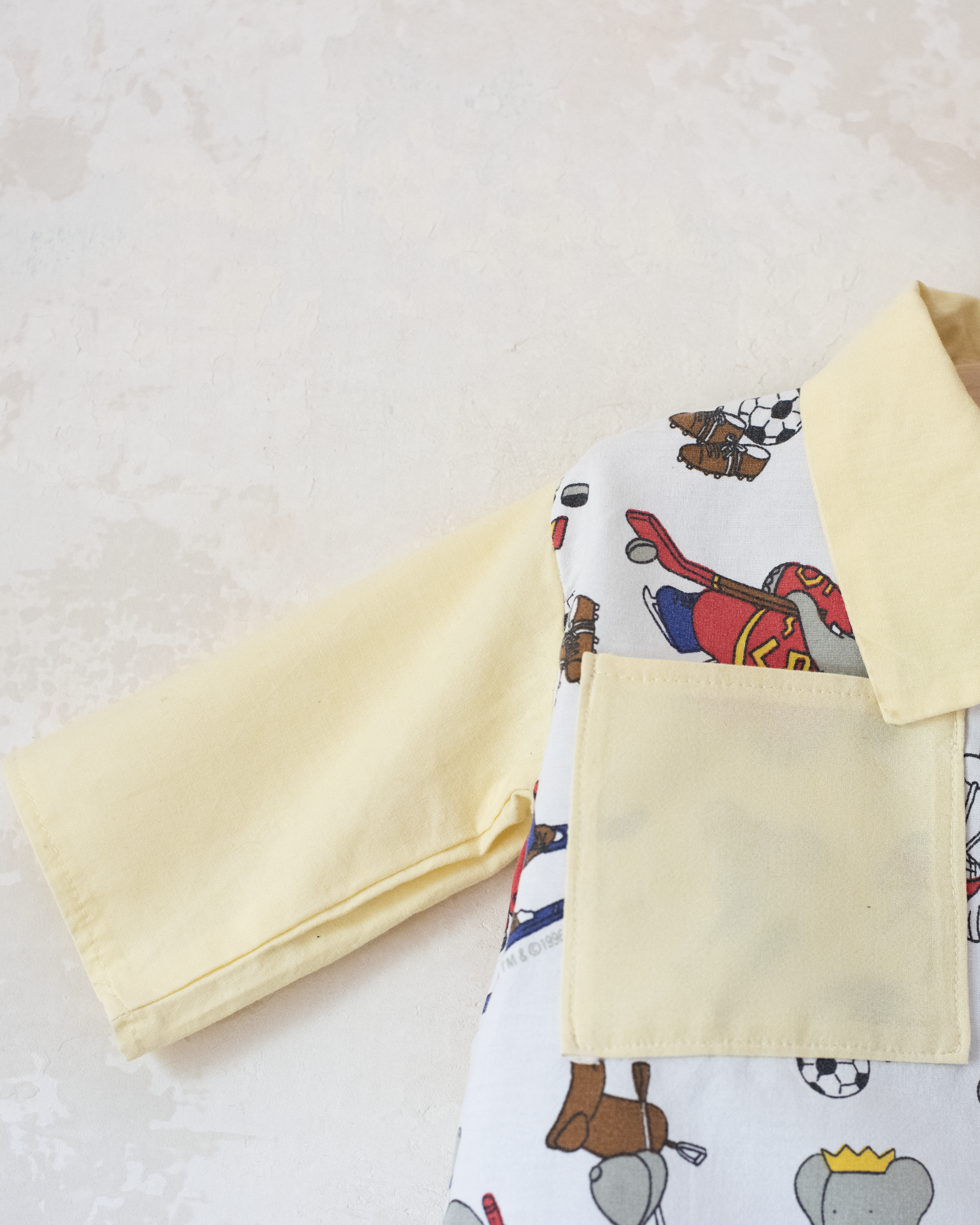 Upcycled shirt with Babar the King | 2-3 years