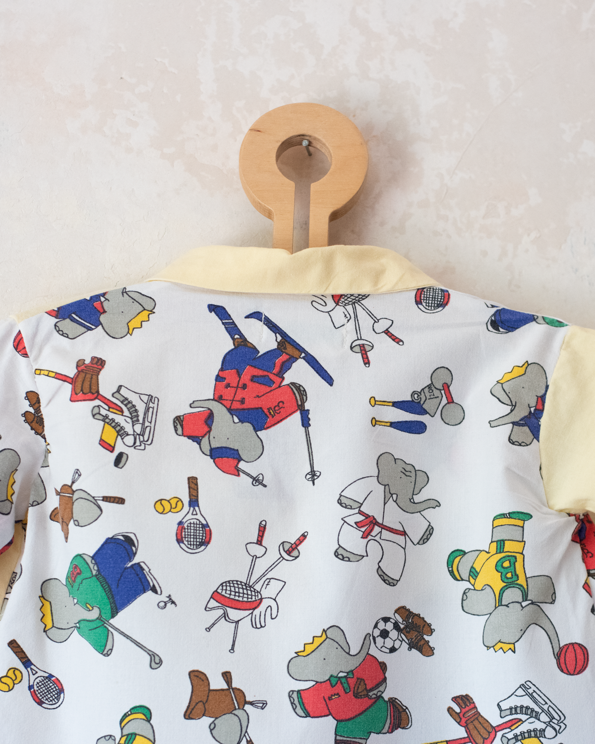 Upcycled shirt with Babar the King | 2-3 years