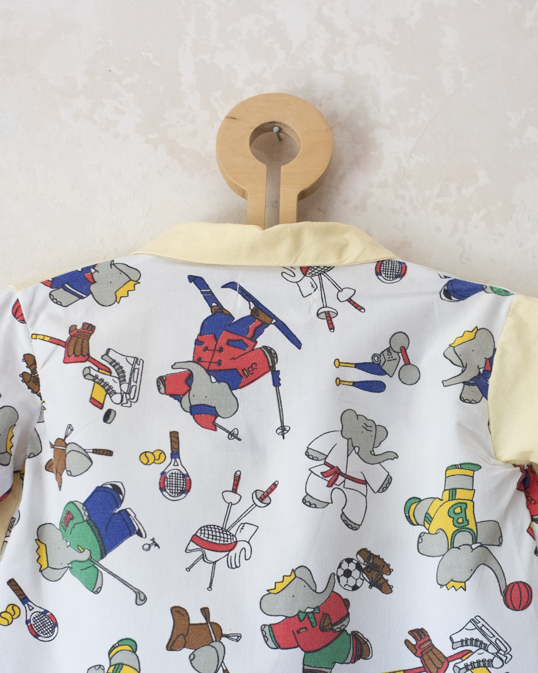 Upcycled shirt with Babar the King | 2-3 years