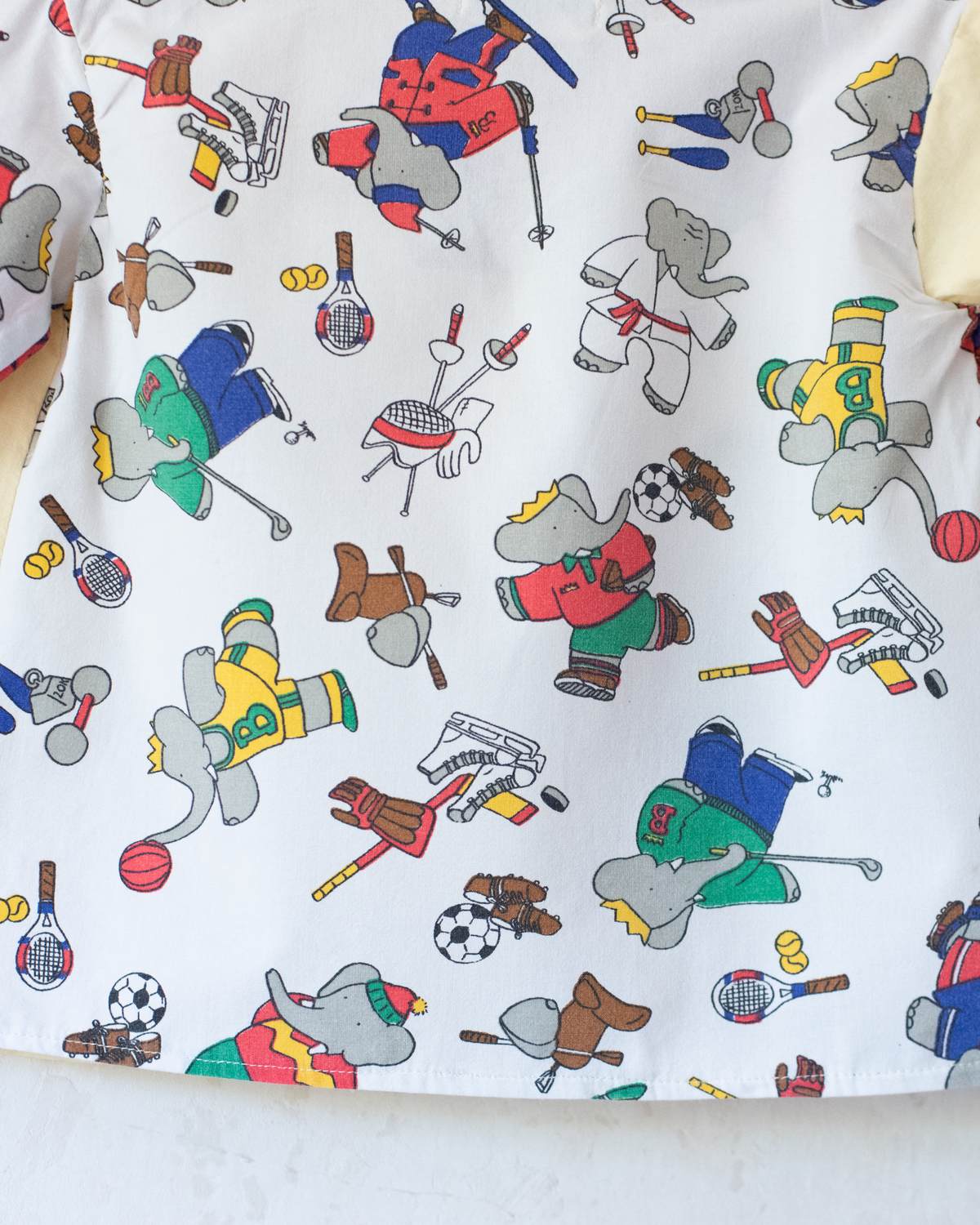Upcycled shirt with Babar the King | 2-3 years