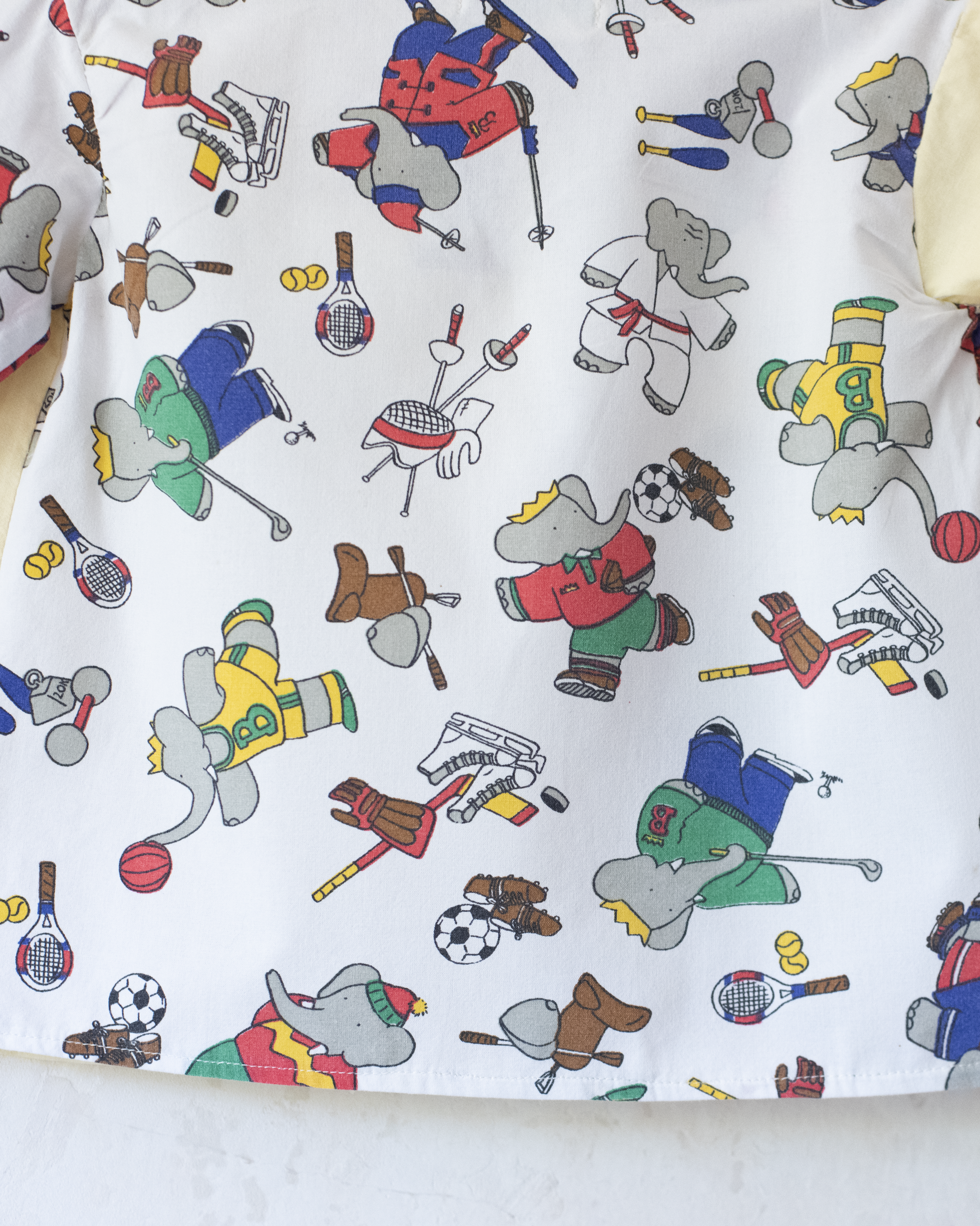 Upcycled shirt with Babar the King | 2-3 years