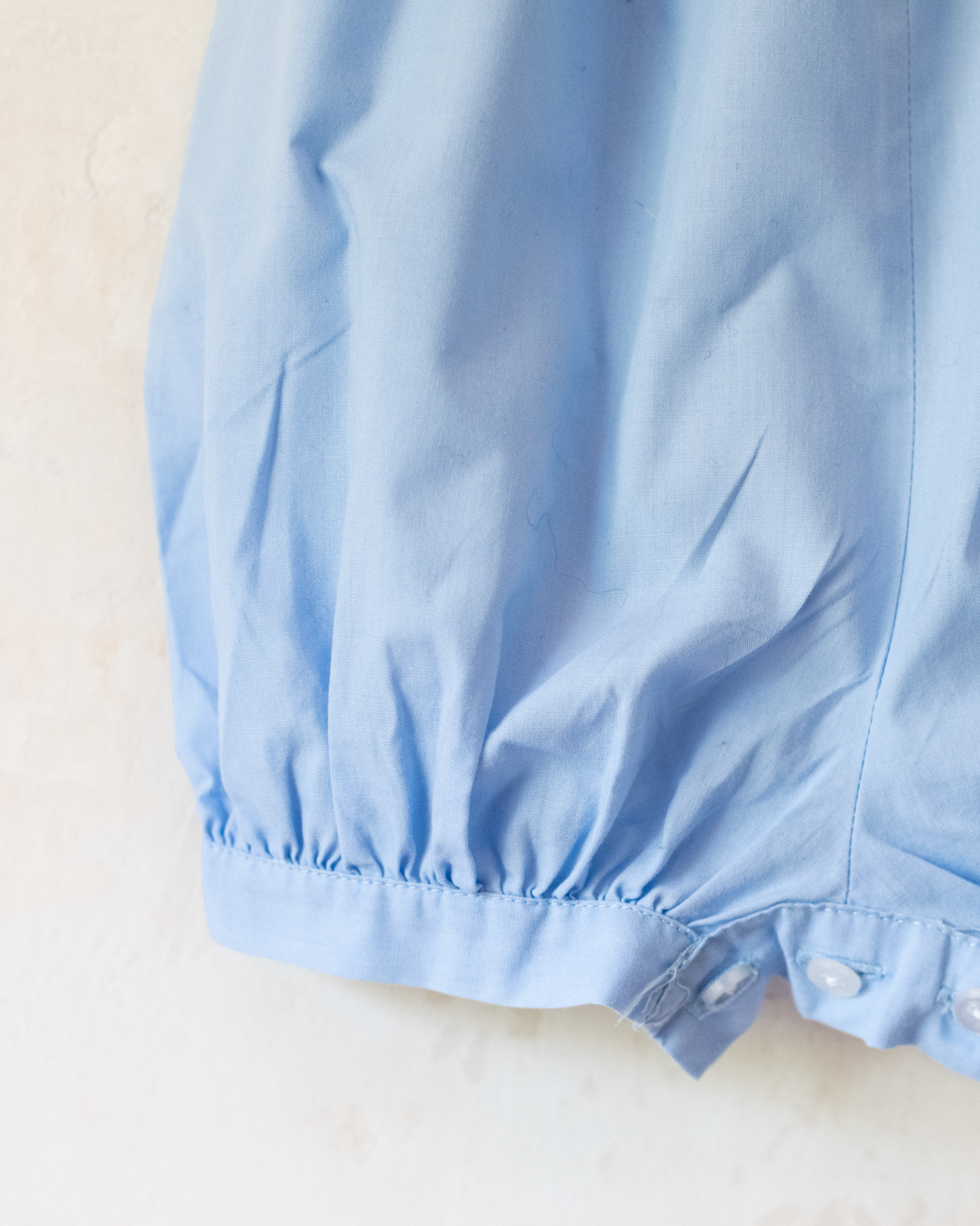 Light blue overalls with embroidered apples | 3-6 months