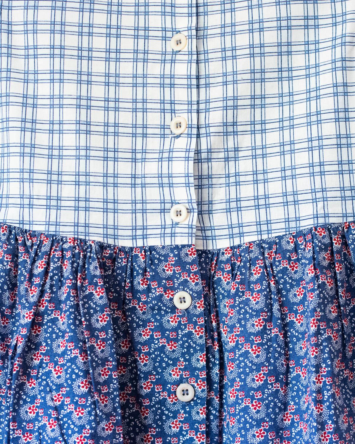 Nineties floral dress with plaid | 4-5 years