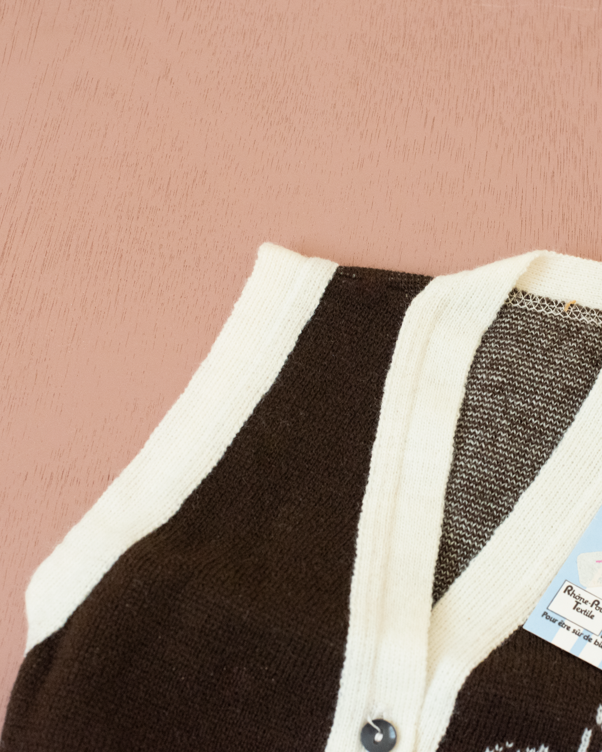 Brown vest with horse and rider | Deadstock from the 70s | 0-3 months