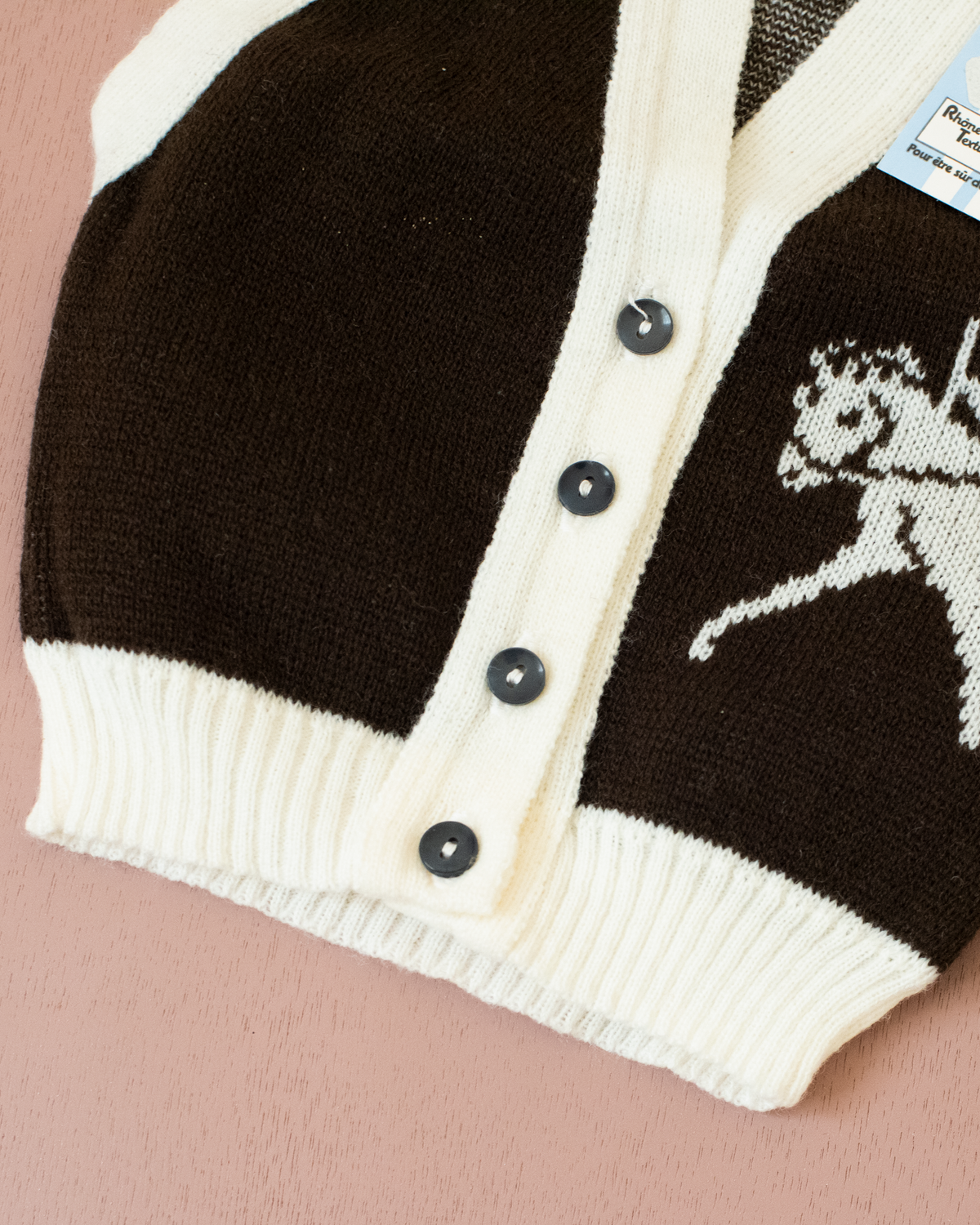 Brown vest with horse and rider | Deadstock from the 70s | 0-3 months