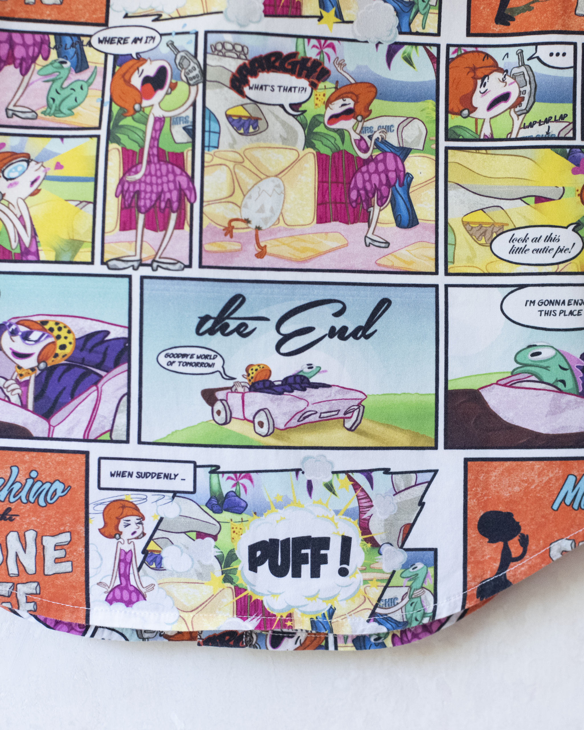 Button-down shirt with Flintstones comic prints | By Moschino | 6-7 years