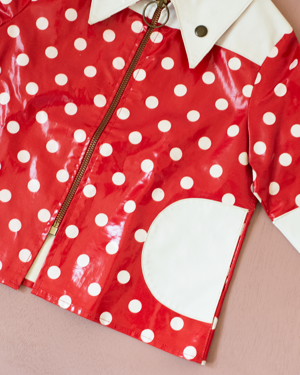 Red polka dot raincoat | 18-24 months