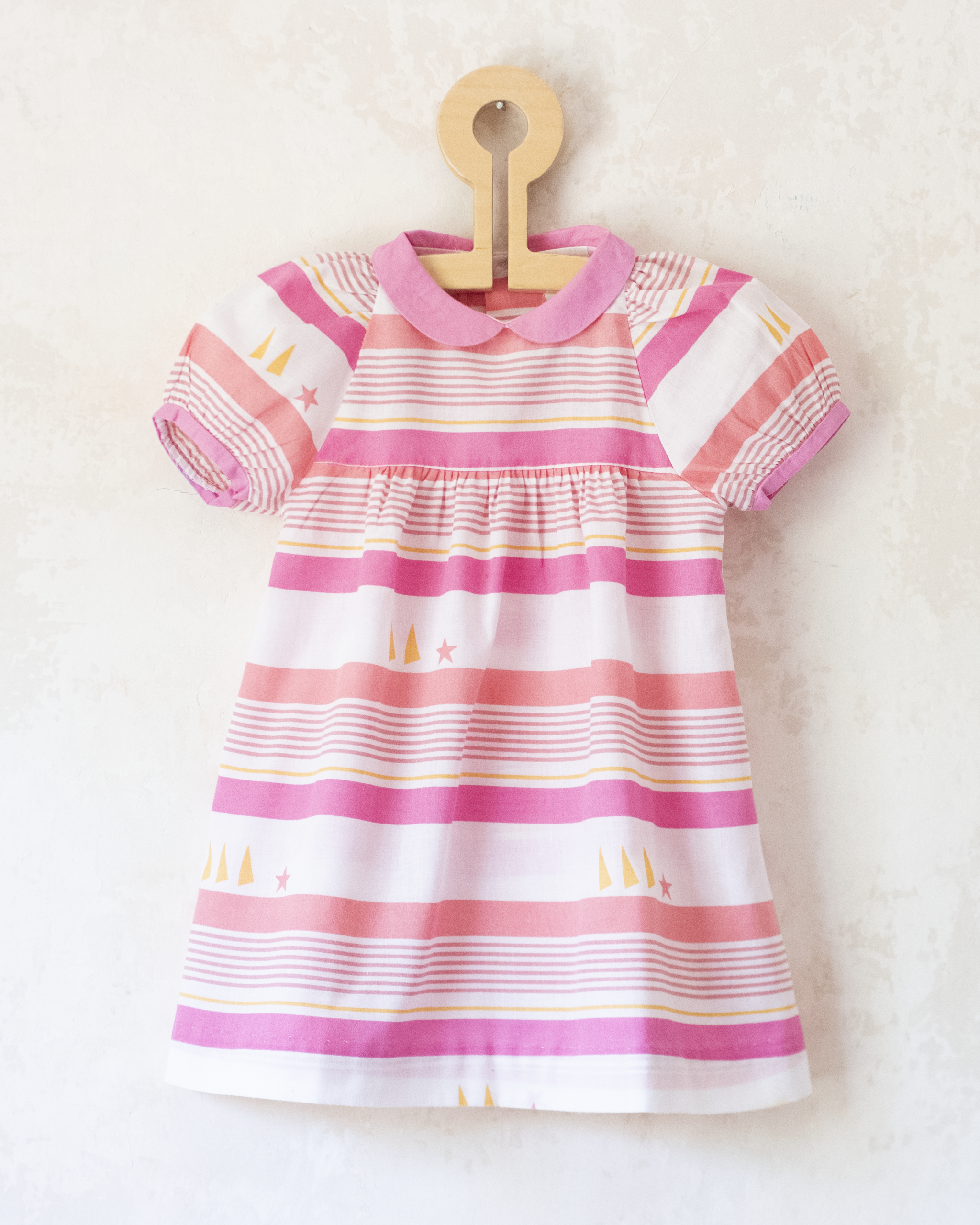 Pink dress with stripes and stars | 18-24 months