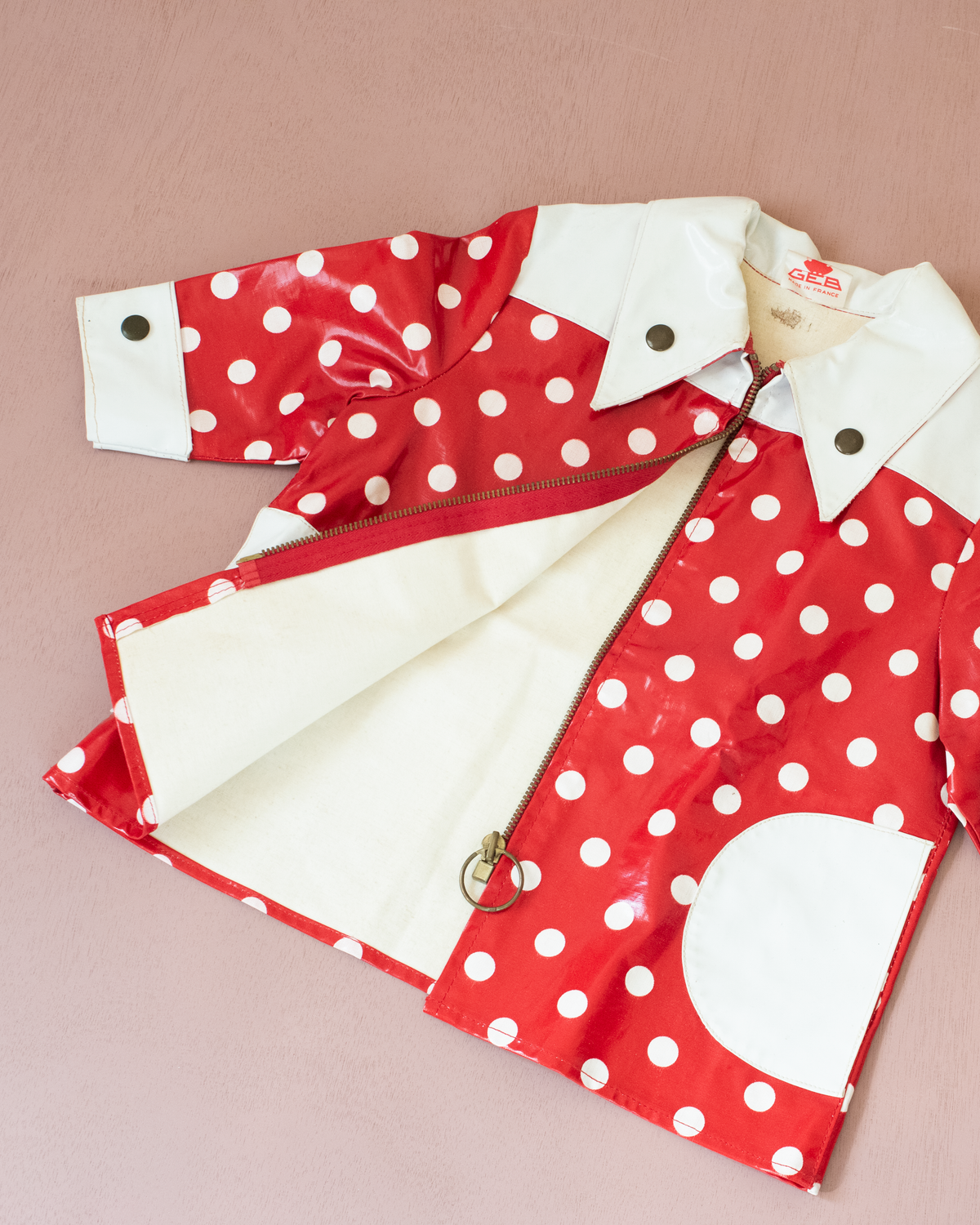 Red polka dot raincoat | 18-24 months