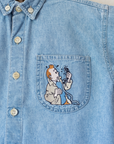 Tintin embroidered button-up denim shirt | 6-7 years