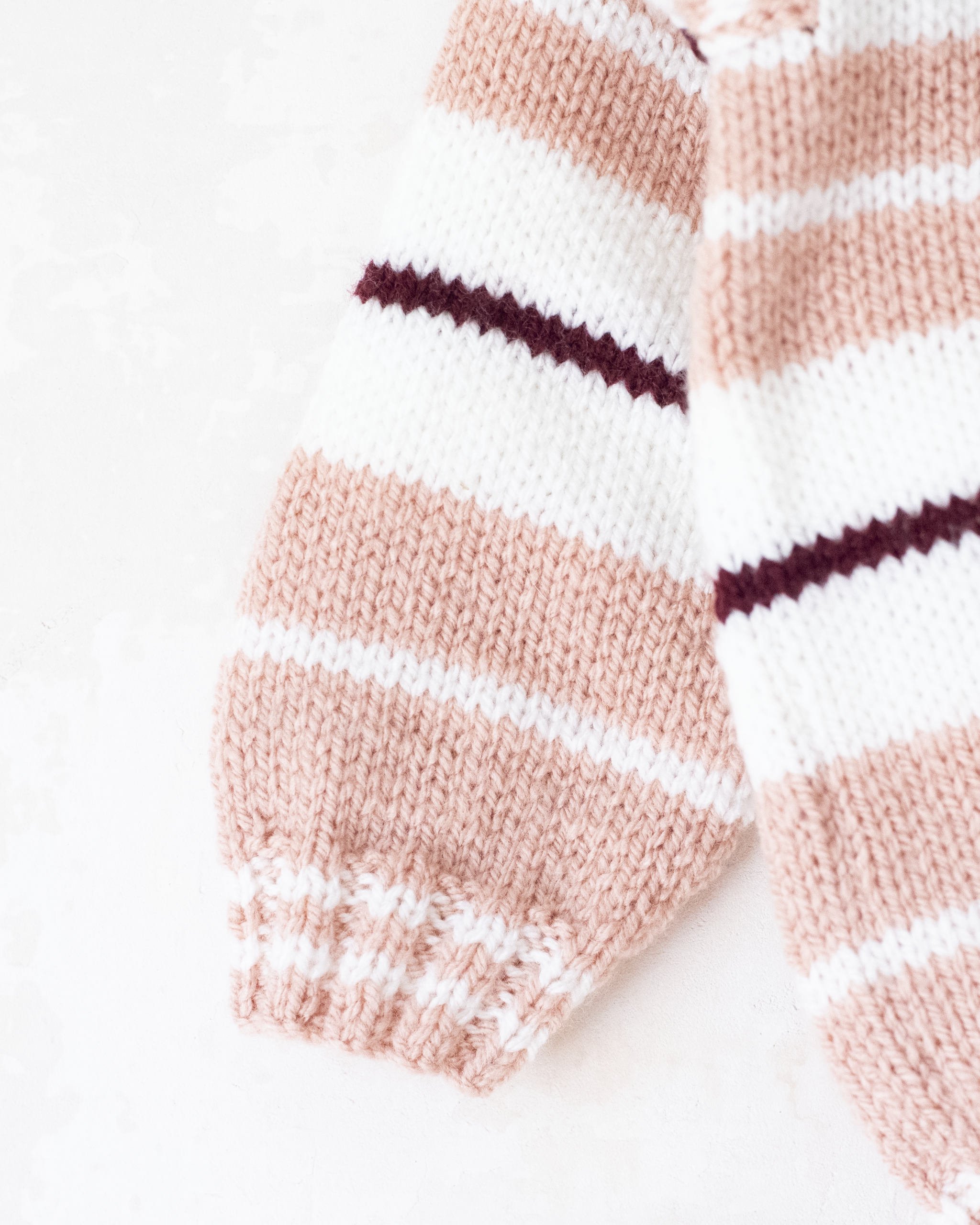 סריג צמר עם פסים ורודים | 3-4 שנים