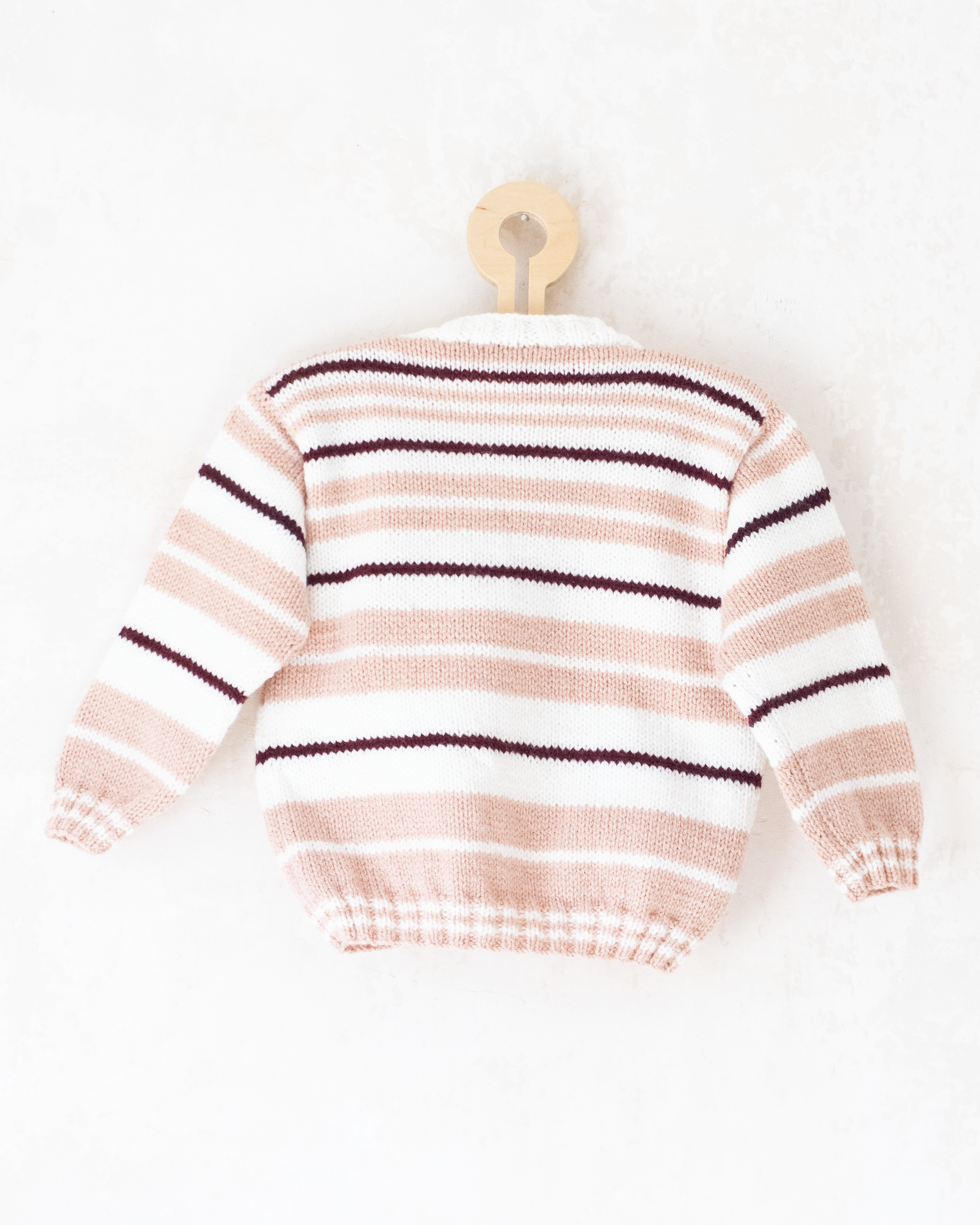 סריג צמר עם פסים ורודים | 3-4 שנים