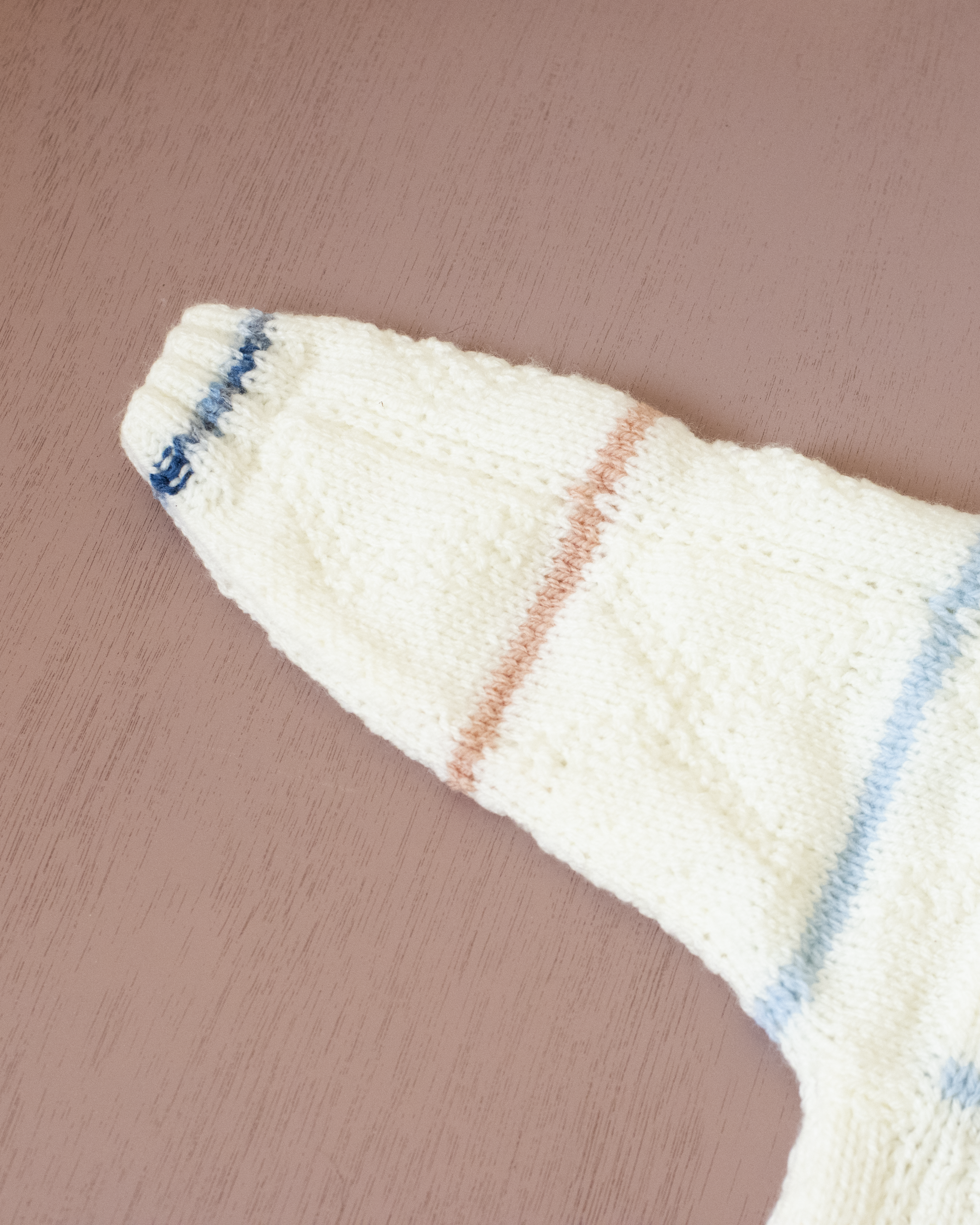 סריג צמר לבן עם פסים | 18-24 חודשים