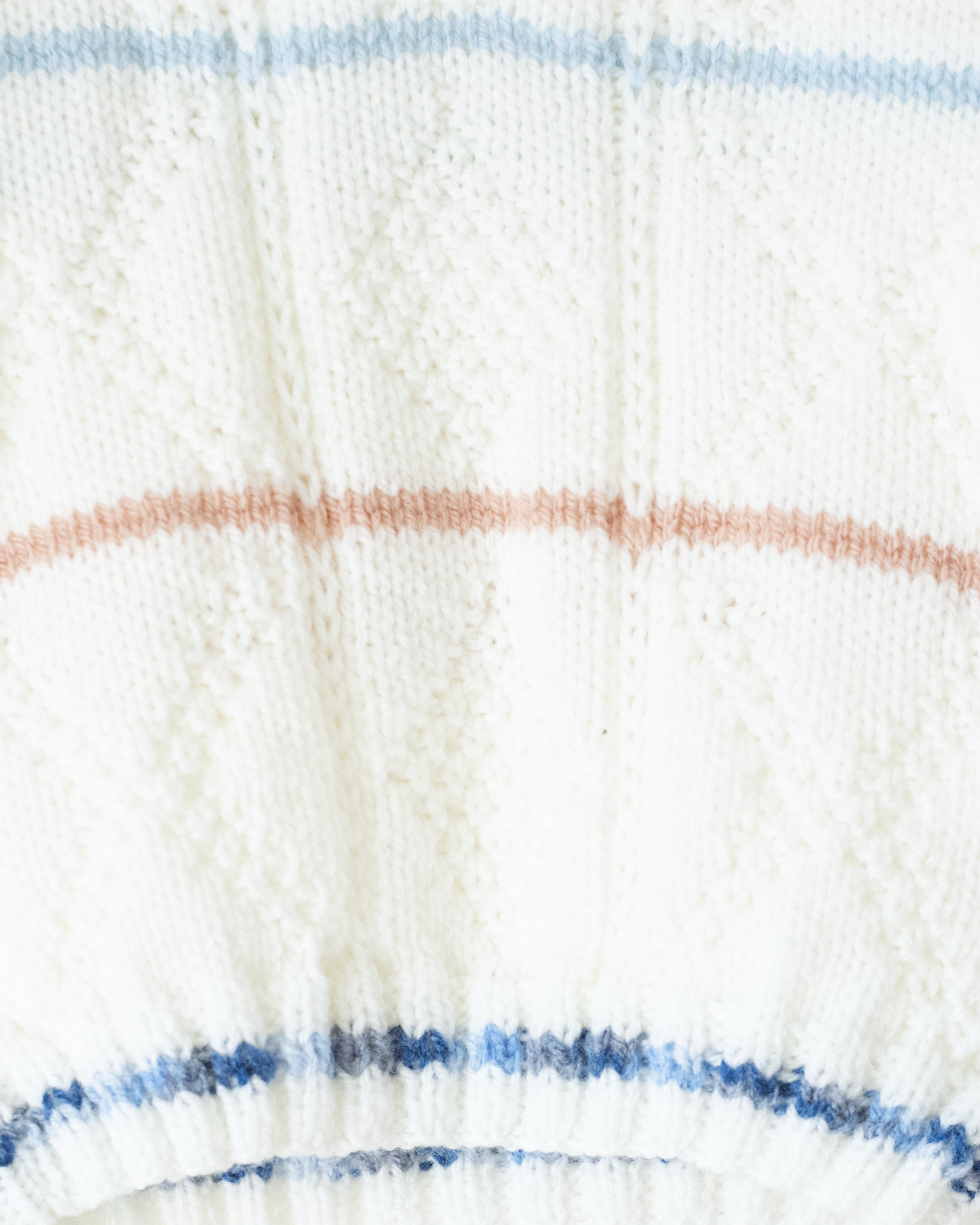 סריג צמר לבן עם פסים | 18-24 חודשים