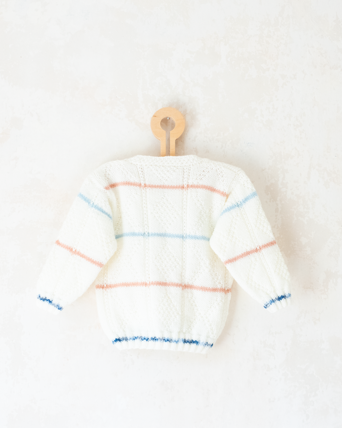 White wool sweater with stripes | 18-24 months
