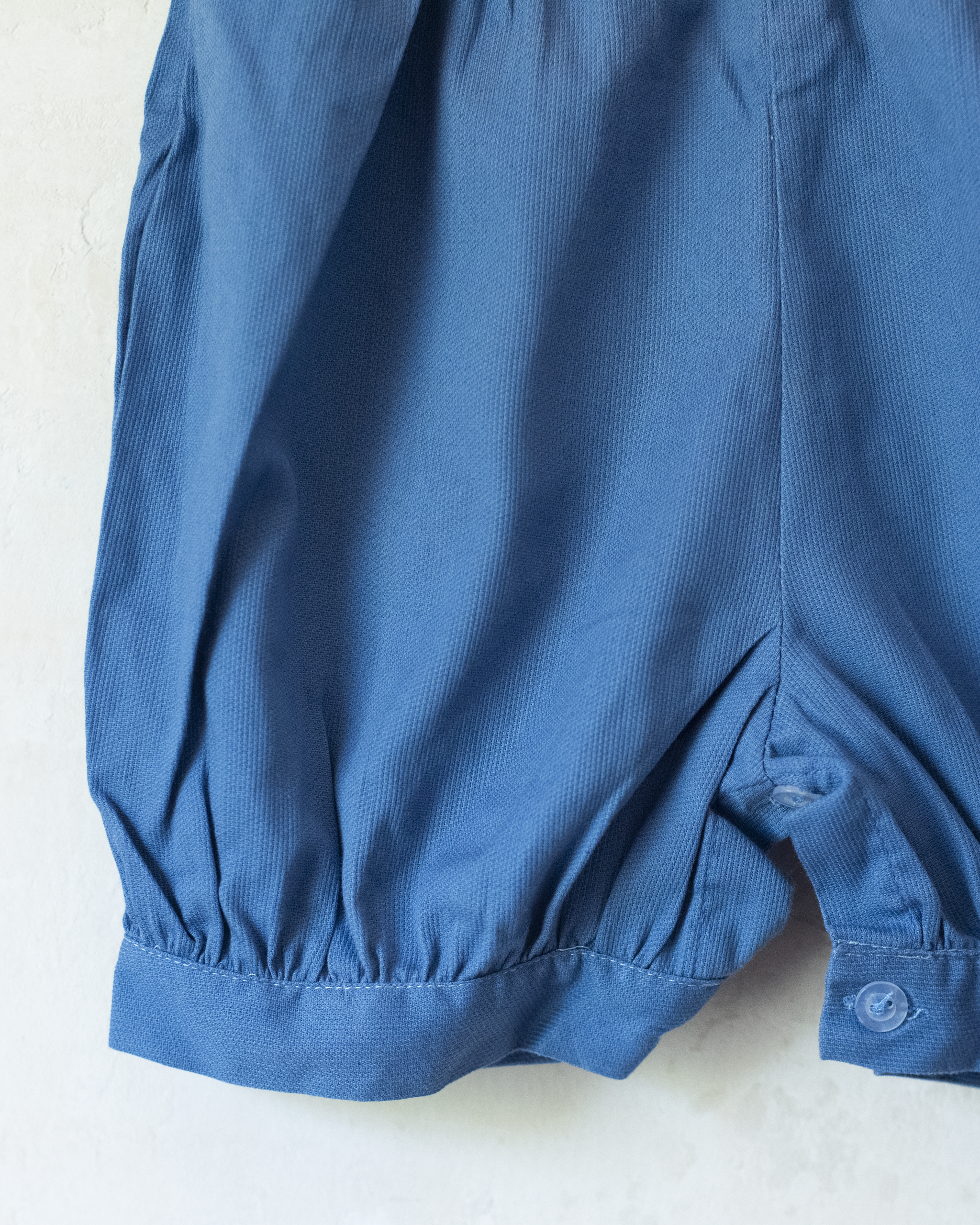 Blue embroidered sailboat romper | French deadstock | 9-12 months