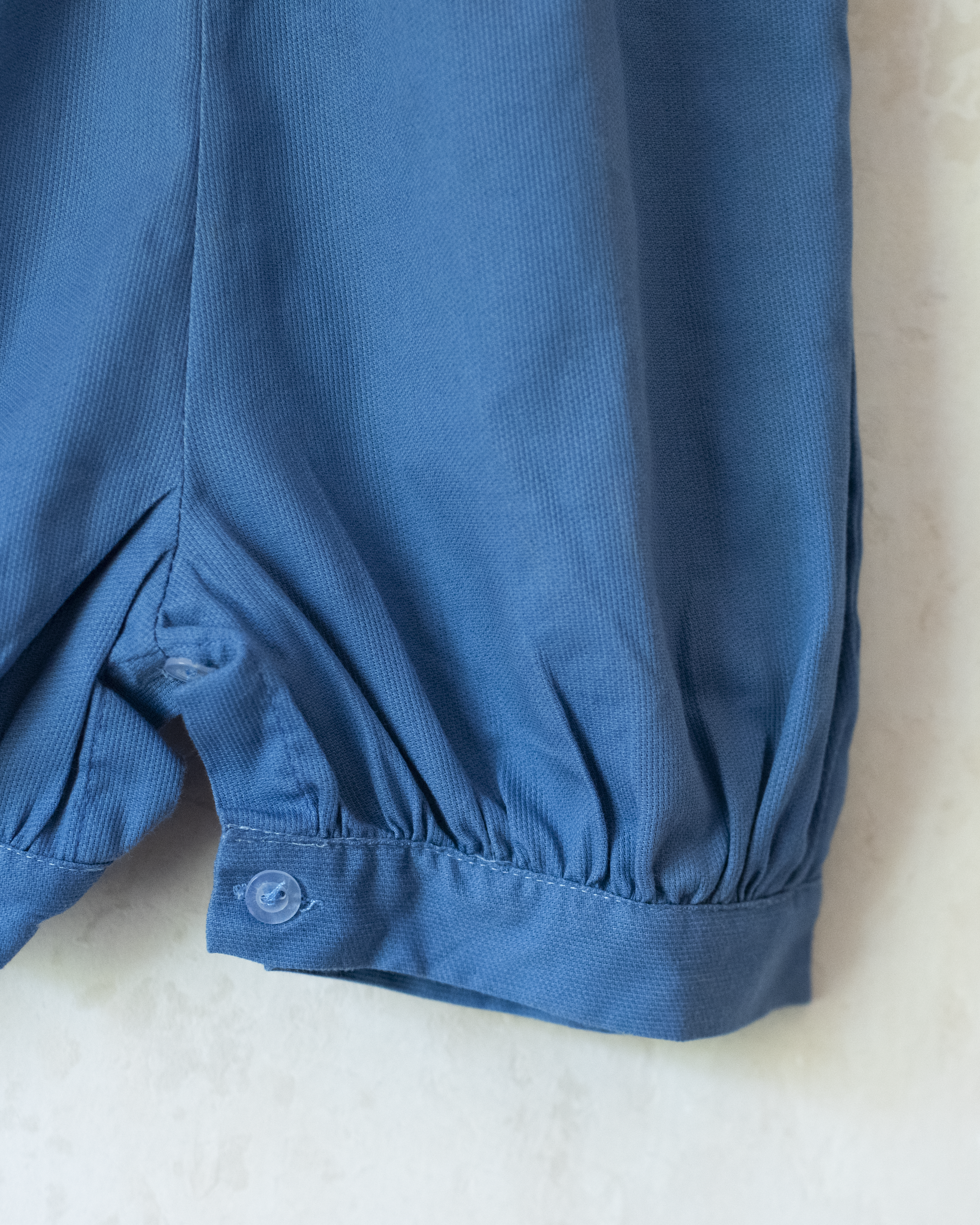 Blue embroidered sailboat romper | French deadstock | 9-12 months