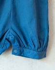 Blue embroidered sailboat romper | French deadstock | 9-12 months
