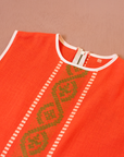 Orange dress made of ethnic woven fabric | 3-4 years