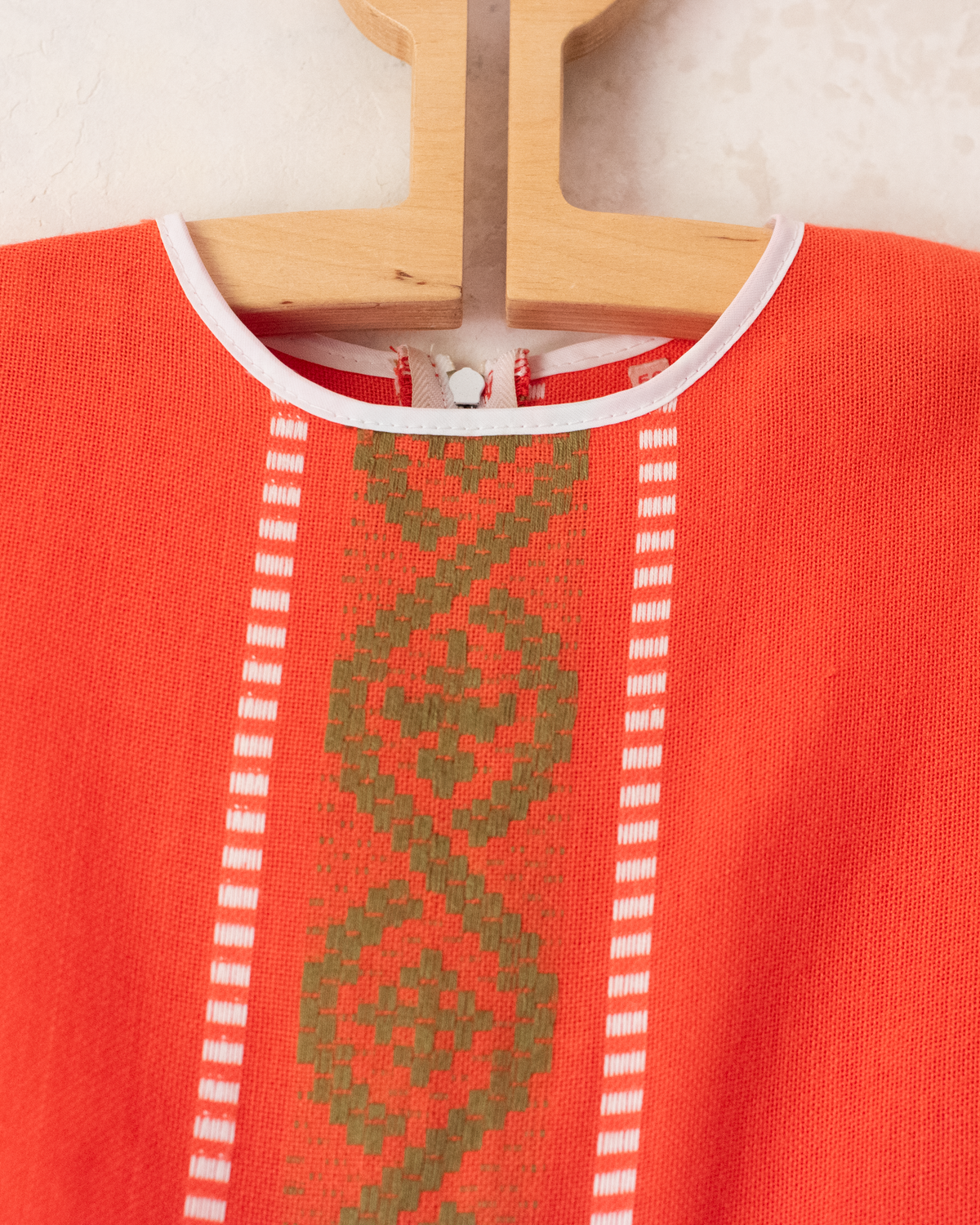 Orange dress made of ethnic woven fabric | 3-4 years