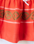 Orange dress made of ethnic woven fabric | 3-4 years