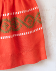 Orange dress made of ethnic woven fabric | 3-4 years