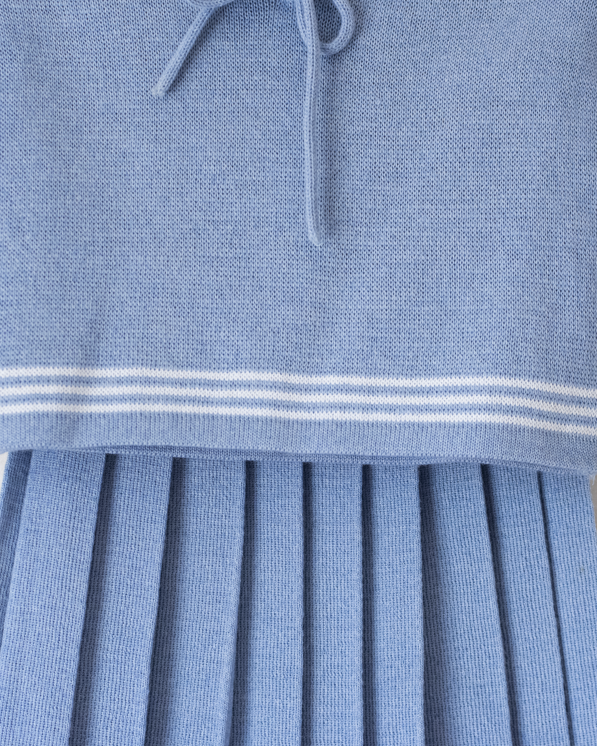 סט ימאים תכלת סריג וחצאית | 12-18 חודשים