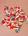Red shirt with race cars | 1960s Italian deadstock | 18-24 months