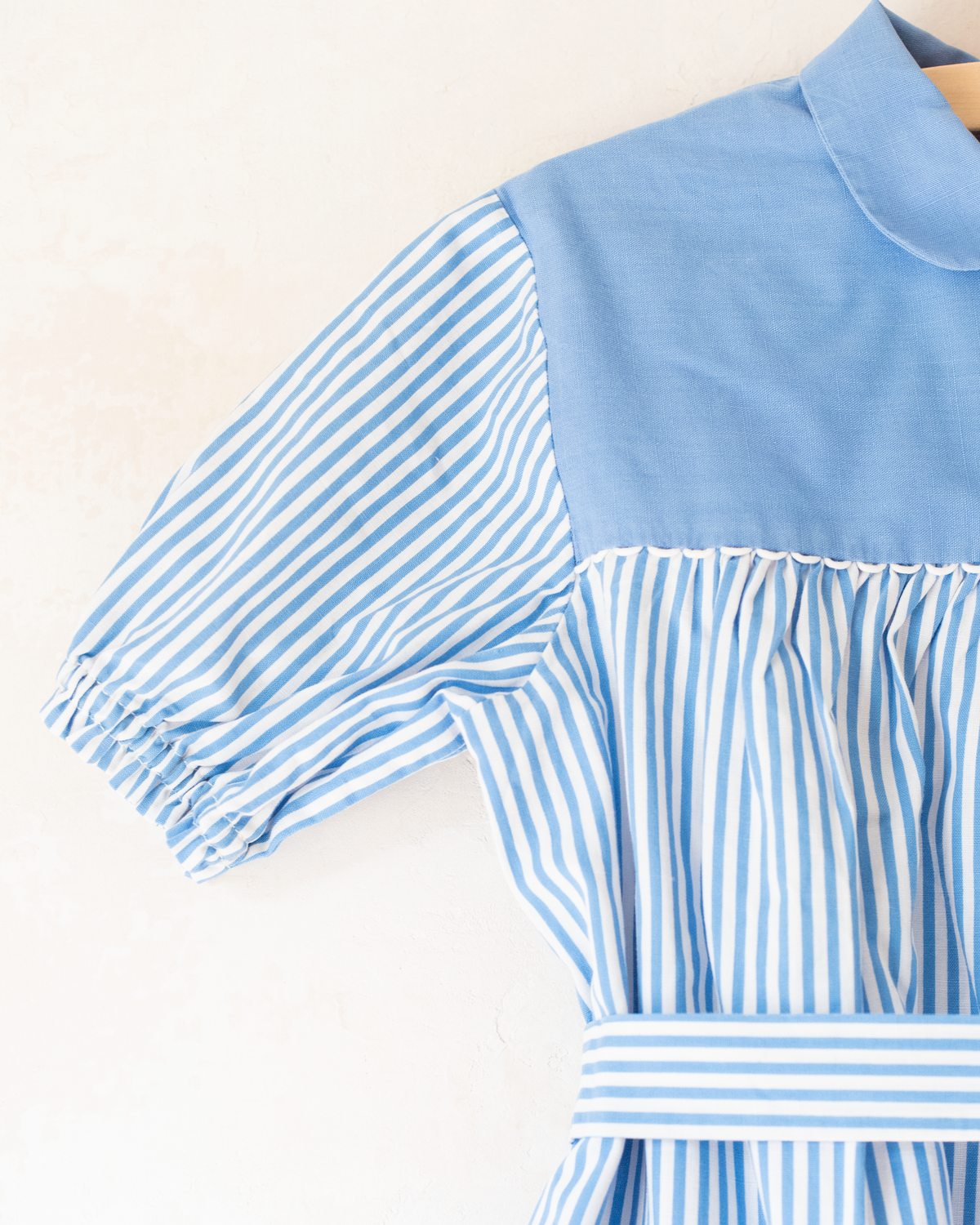 Striped dress with embroidered rabbits from the 50s | 3-4 years