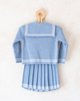 סט ימאים תכלת סריג וחצאית | 12-18 חודשים