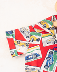 Red shirt with race cars | 1960s Italian deadstock | 18-24 months
