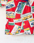 Red shirt with race cars | 1960s Italian deadstock | 18-24 months