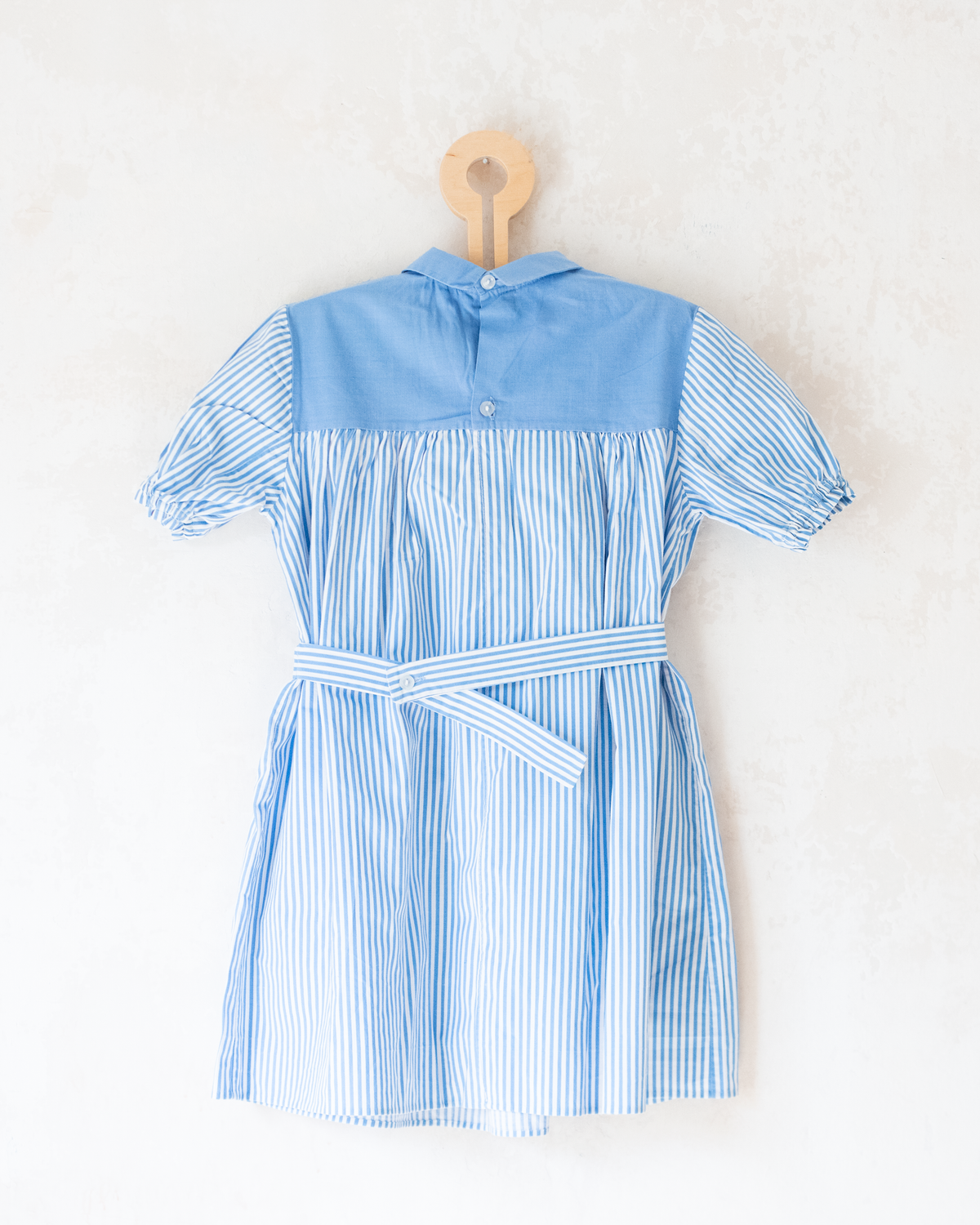 Striped dress with embroidered rabbits from the 50s | 3-4 years