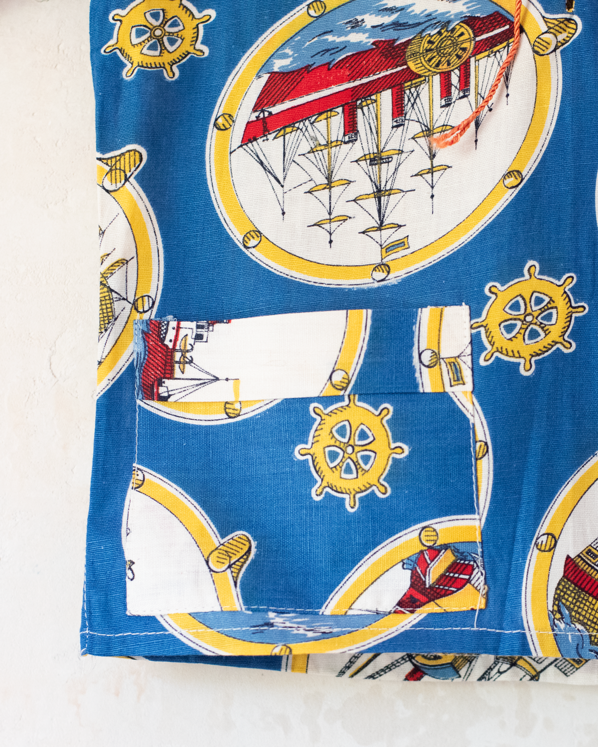 Blue shirt with ships and anchors | Italian deadstock from the 60s | 18-24 months